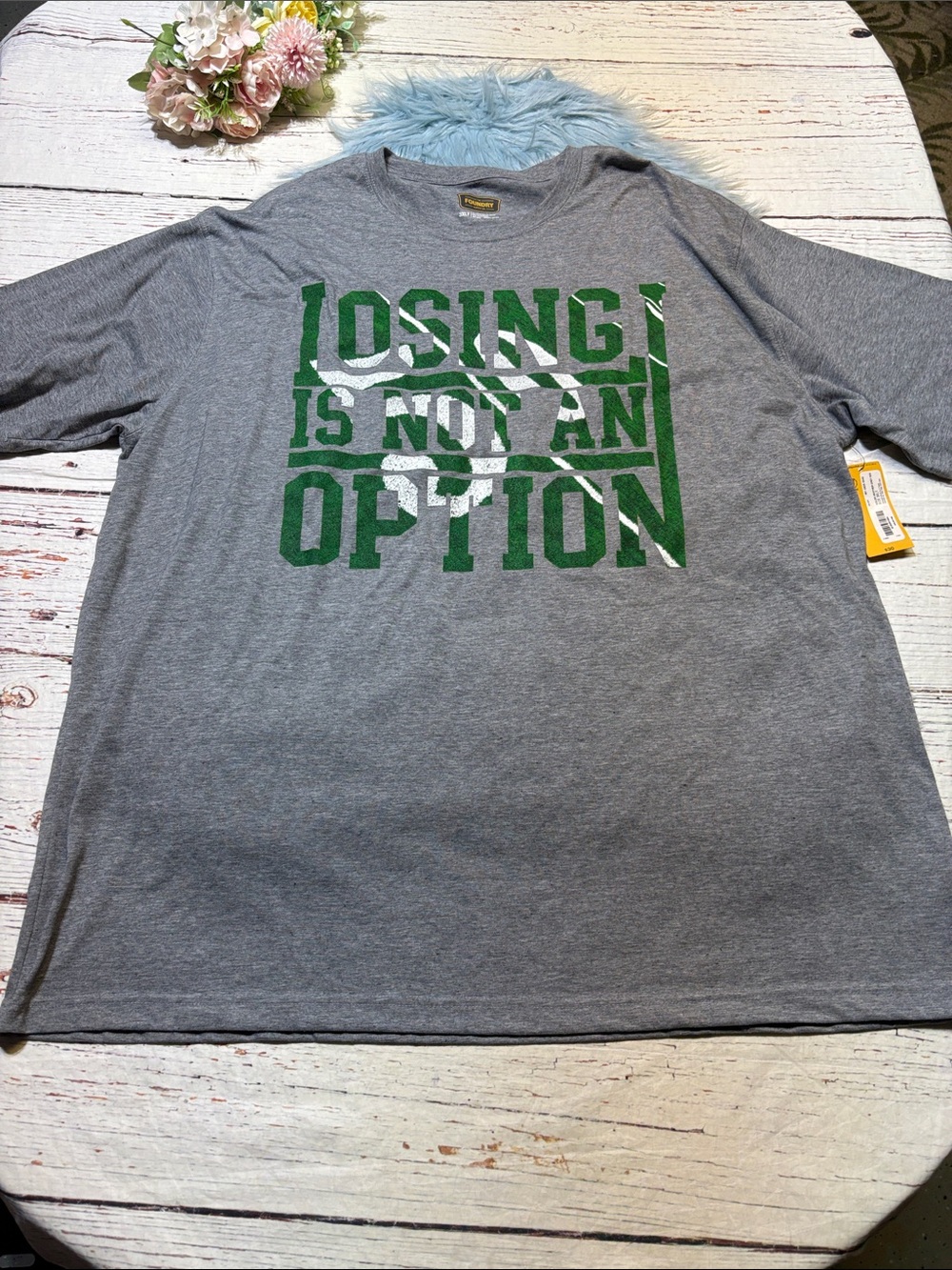 The Foundry Supply Co. Gray Loose Fit Losing is Not an Option Short Sleeve Tee